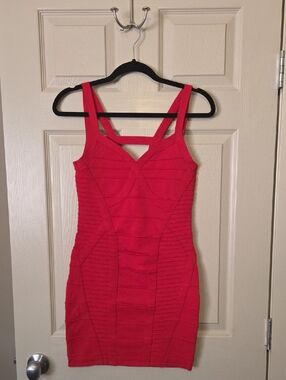 WOW couture Red Bandage Mini Dress with Strappy Back